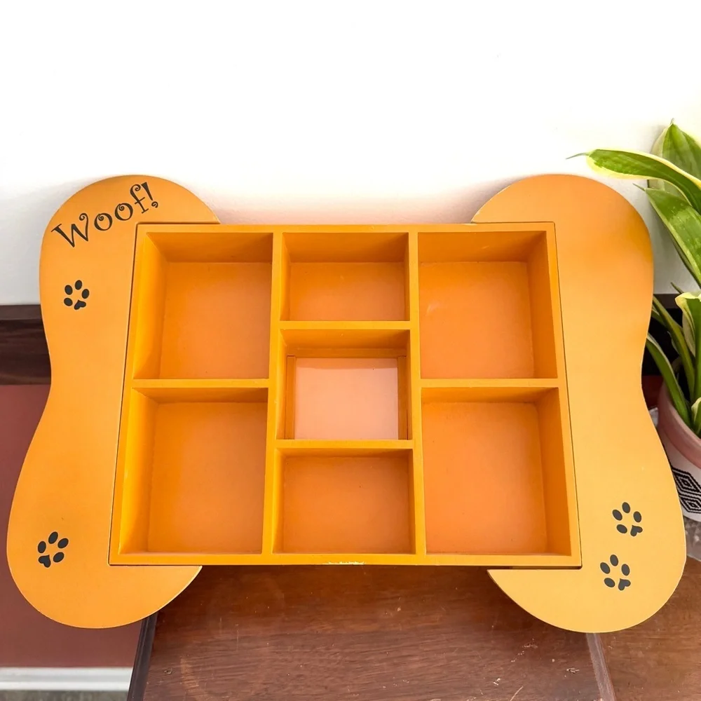 Dog Bone Shaped Collection Shelf Cubby Picture Frame Wall Hanging Shadow Box